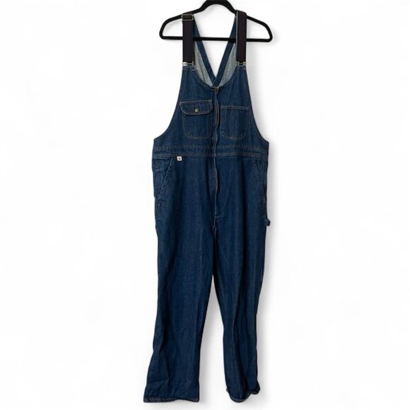 Vintage Big Bill Overalls Mens 42 Blue Denim Workwear Dungaree Bib One Piece Zip - Picture 1 of 13